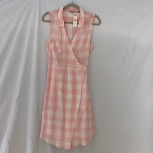 Pink plaid sleeveless dress
